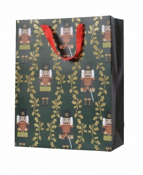 

Duża Świąteczna torba prezentowa zielona 48cm