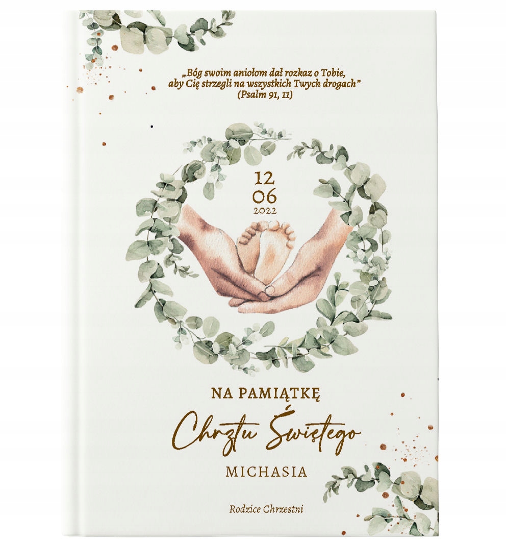 

Biblia Dzieci Chrzest Nadruk Imię Stópki i Dłonie