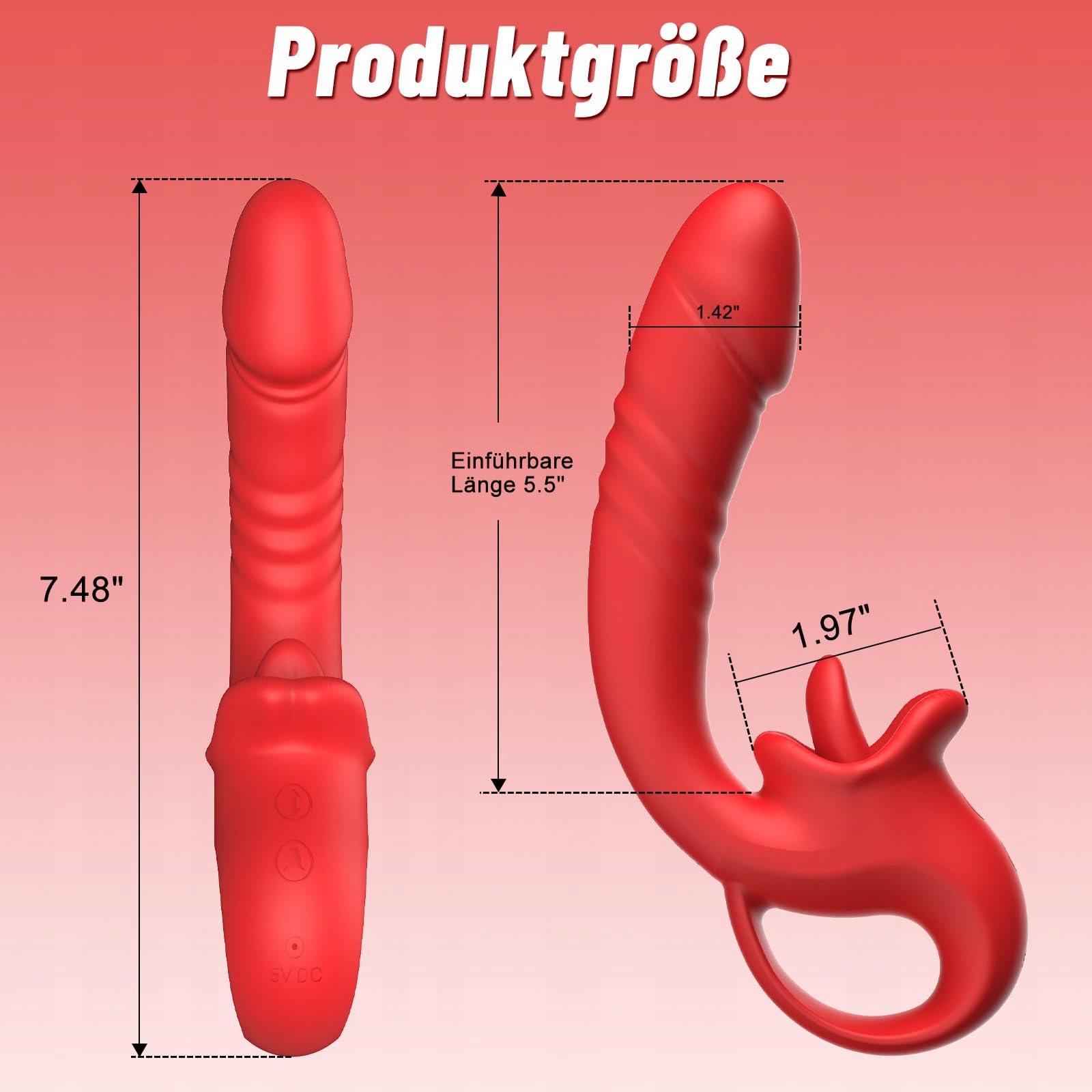 ZABAWKA DLA KOBIET Wibrator Z Funkcją Pchnięcia 10 Trybów Stymulacji — miniatura 7