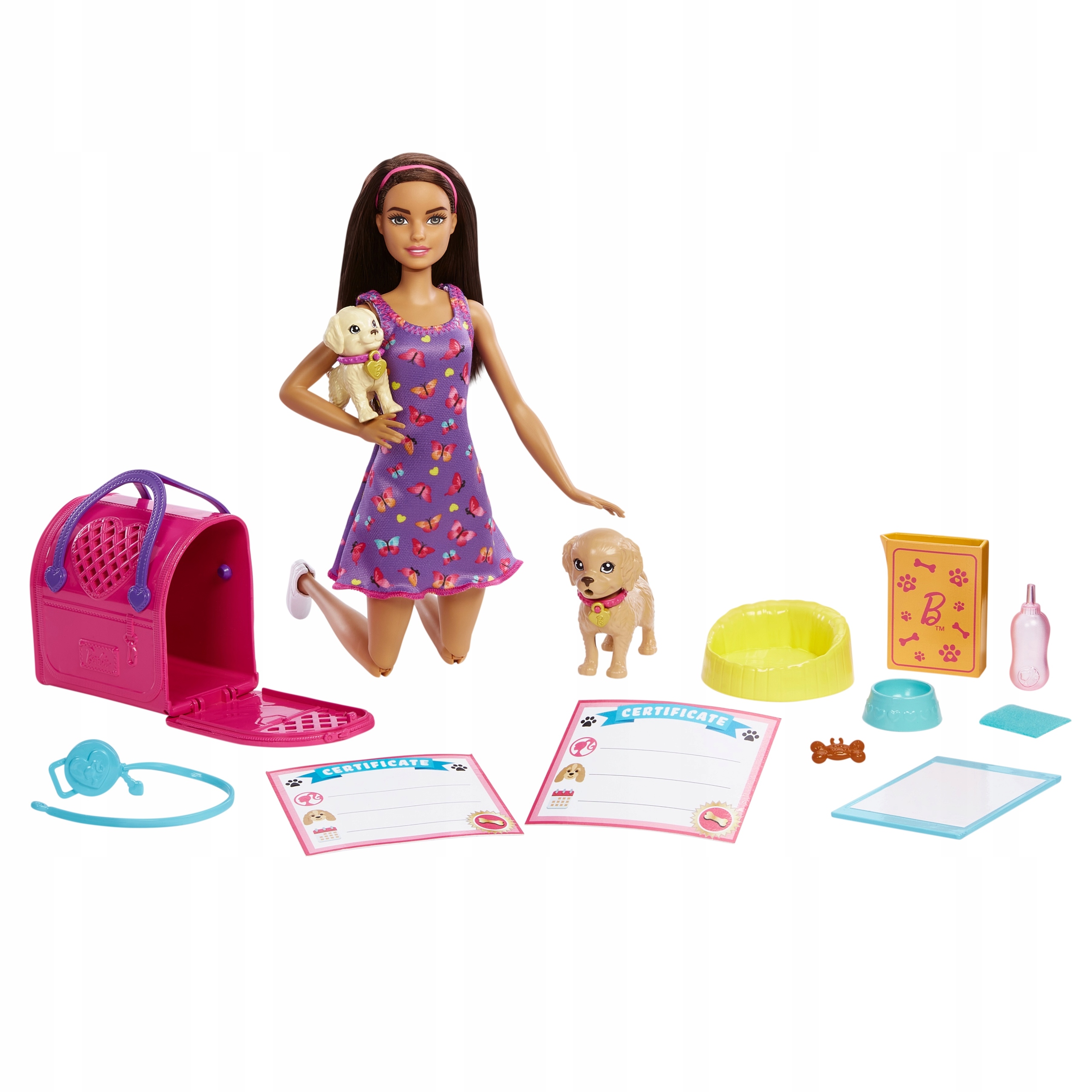 

HKD86 Barbie Lalka Zestaw Adopcja Piesków 2 Pieski