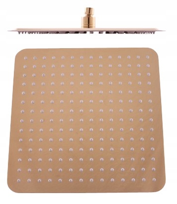 Rav Štvorcová kovová sprchová hlavica 30x30 cm zlatá, Farba: Zlatá