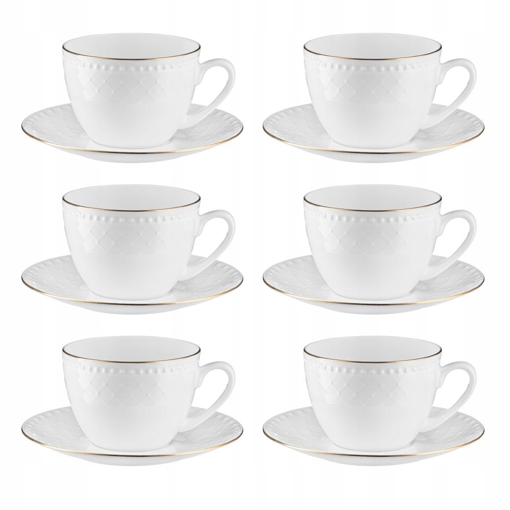Villa Italia Sada porcelánových šálok 250 ml 6 kusov Roma Gold