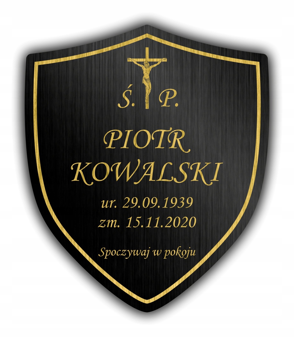 TABLICZKA NAGROBKOWA NAGROBNA GRÓB KRZYŻ 20x16 cm Wysokość produktu 20 cm