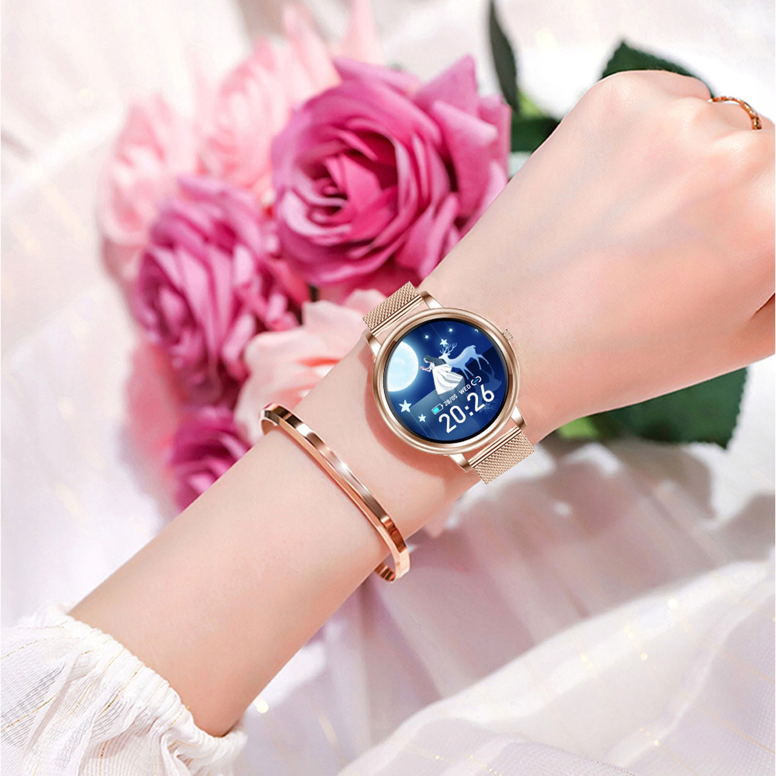 ZEGAREK DAMSKI SMARTWATCH WODOODPORNY MENU PL Komunikacja Bluetooth