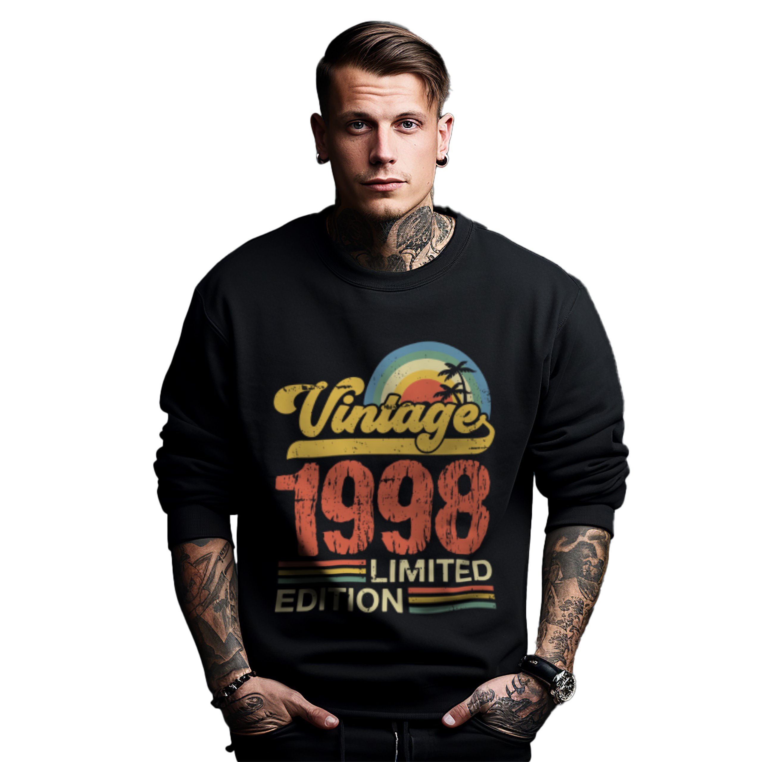 Mikina černá pánská s potiskem dárek k narozeninám, ročník Vintage Limited