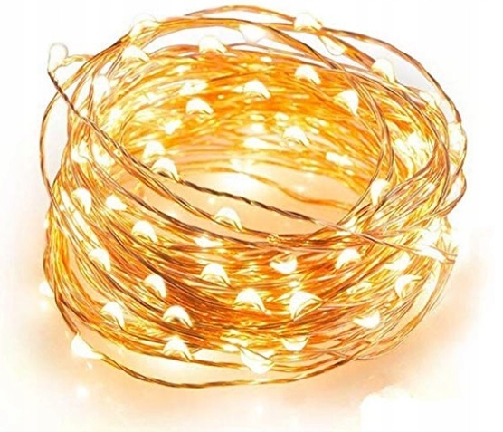 

Lampki Druciki 10 Led Ciepło Białe 95 cm