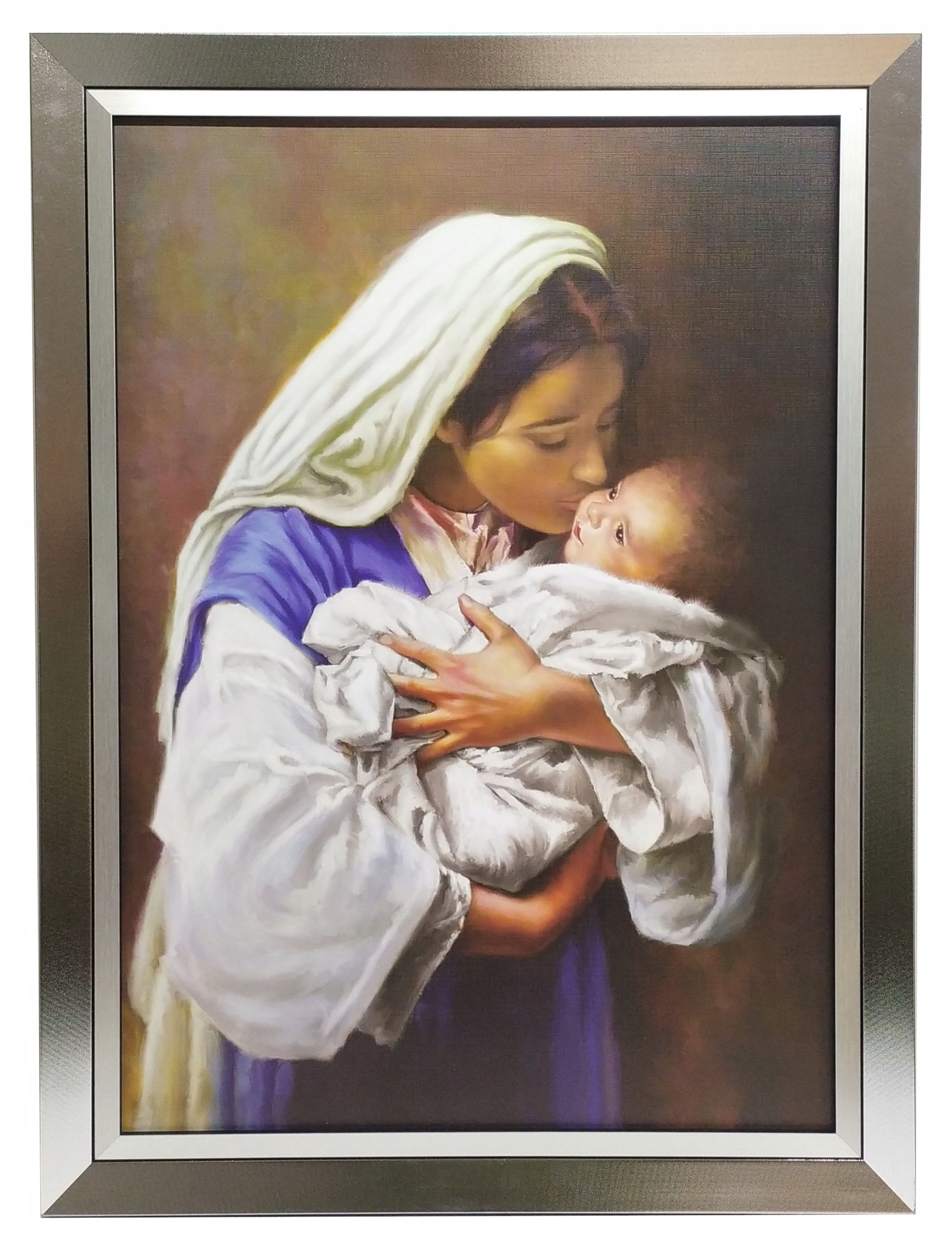 

Obraz W Srebrnej Ramie 60X80 Matka Boska Karmiąca