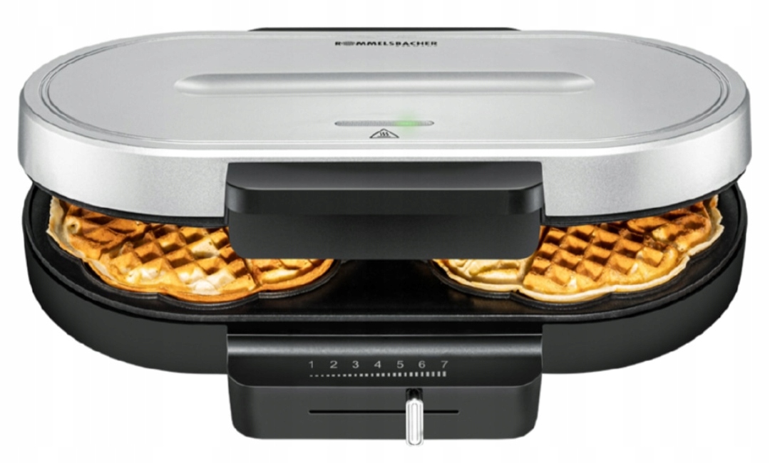Rommelsbacher Wa 1250 Vaflovač 1250W Nerezová Ocel na 2 vafle Stříbrná