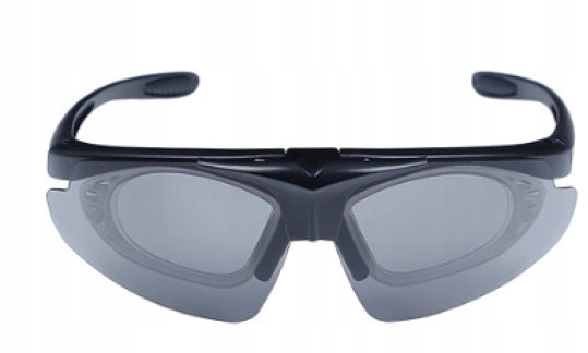 Okulary strzeleckie Wosport Black 3 wymienne wizjery, pasek