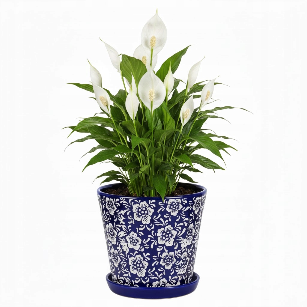 Doniczka Ceramiczna Niebieska Rękodzieło Średnica 25CM Wysokość 21,5CM