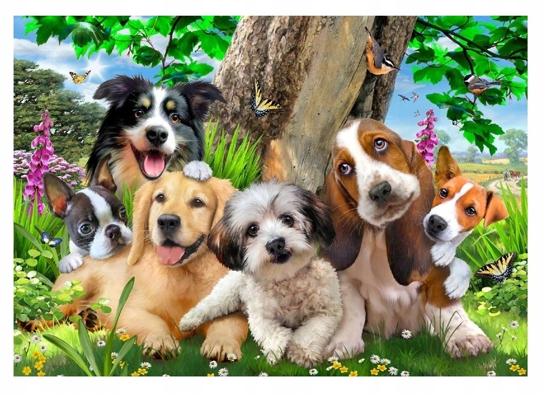 Fototapeta Psi pro děti Zvířata Pejsci 208x146