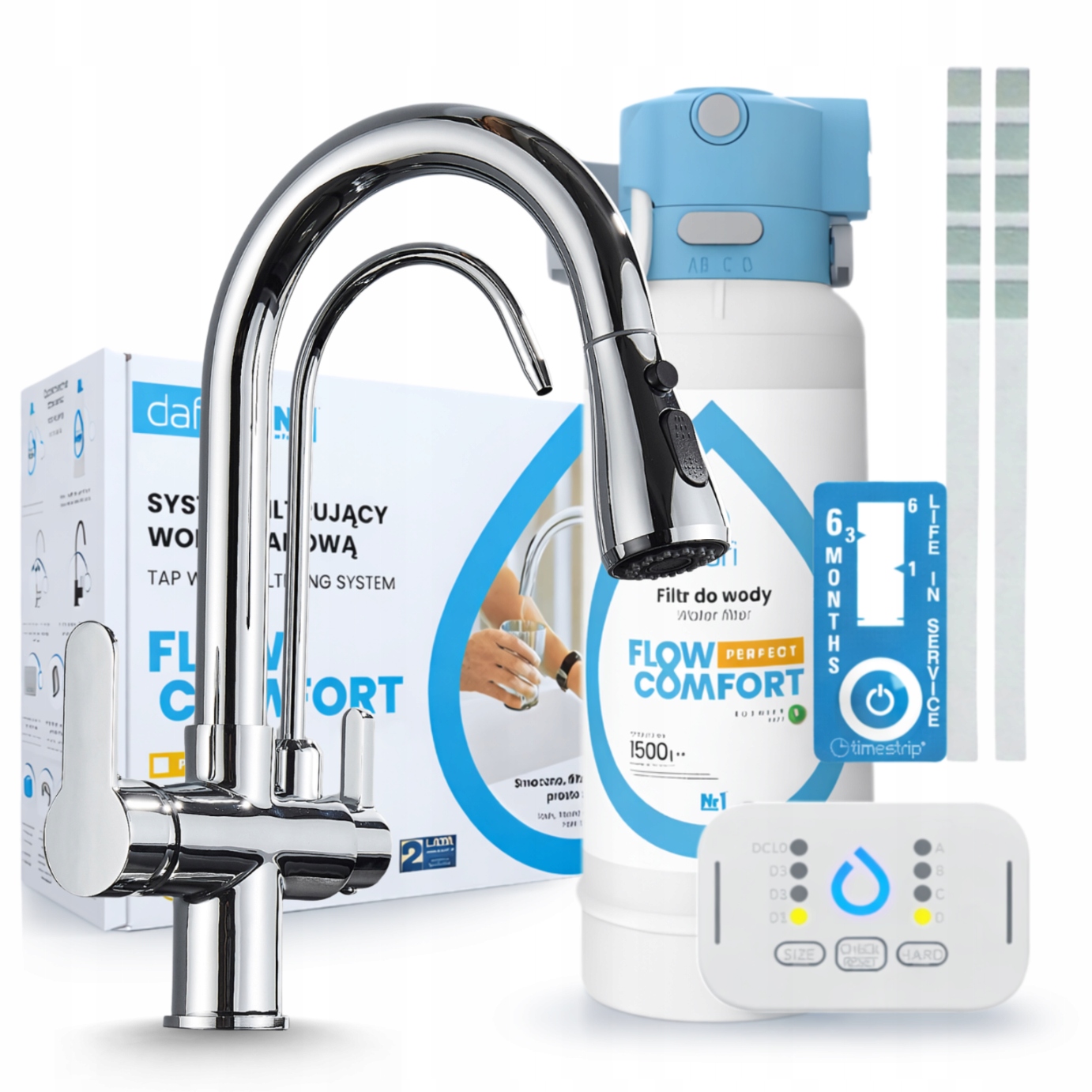 Kuchyňský Kohoutek Na Vodní Filtr Chrom A Filtr Pod Dřez Dafi Flow Comfort D-1
