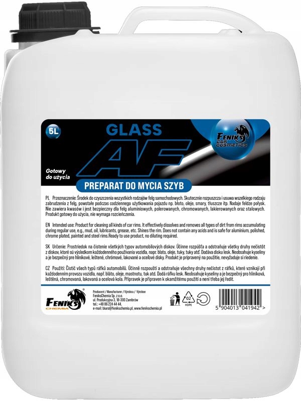 Preparat do mycia szyb - FENIKS Glass A-F 5L