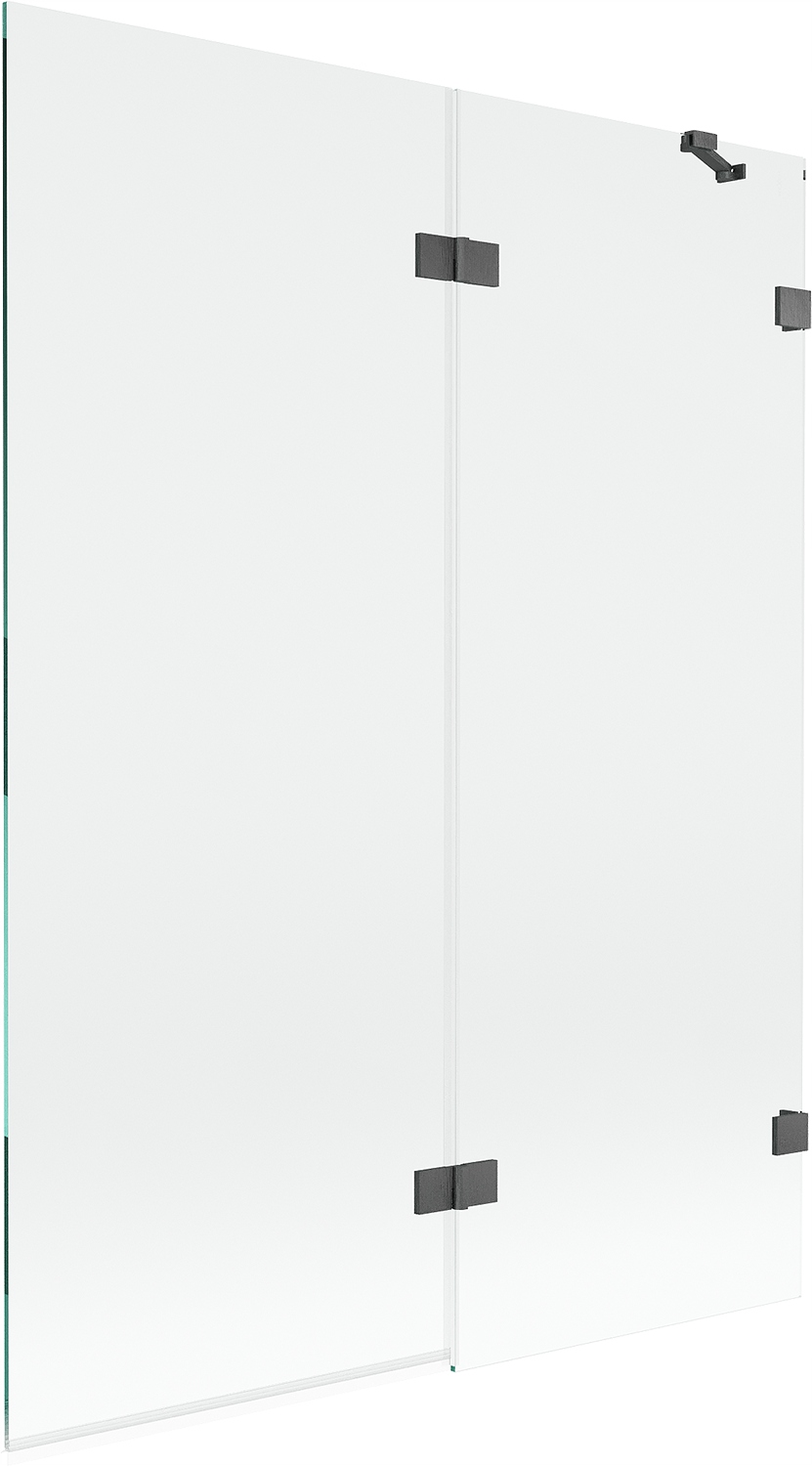 Mexen Lunar vanová zástěna 2dílná pravá 130 x 150 cm, transparentní, kartáč