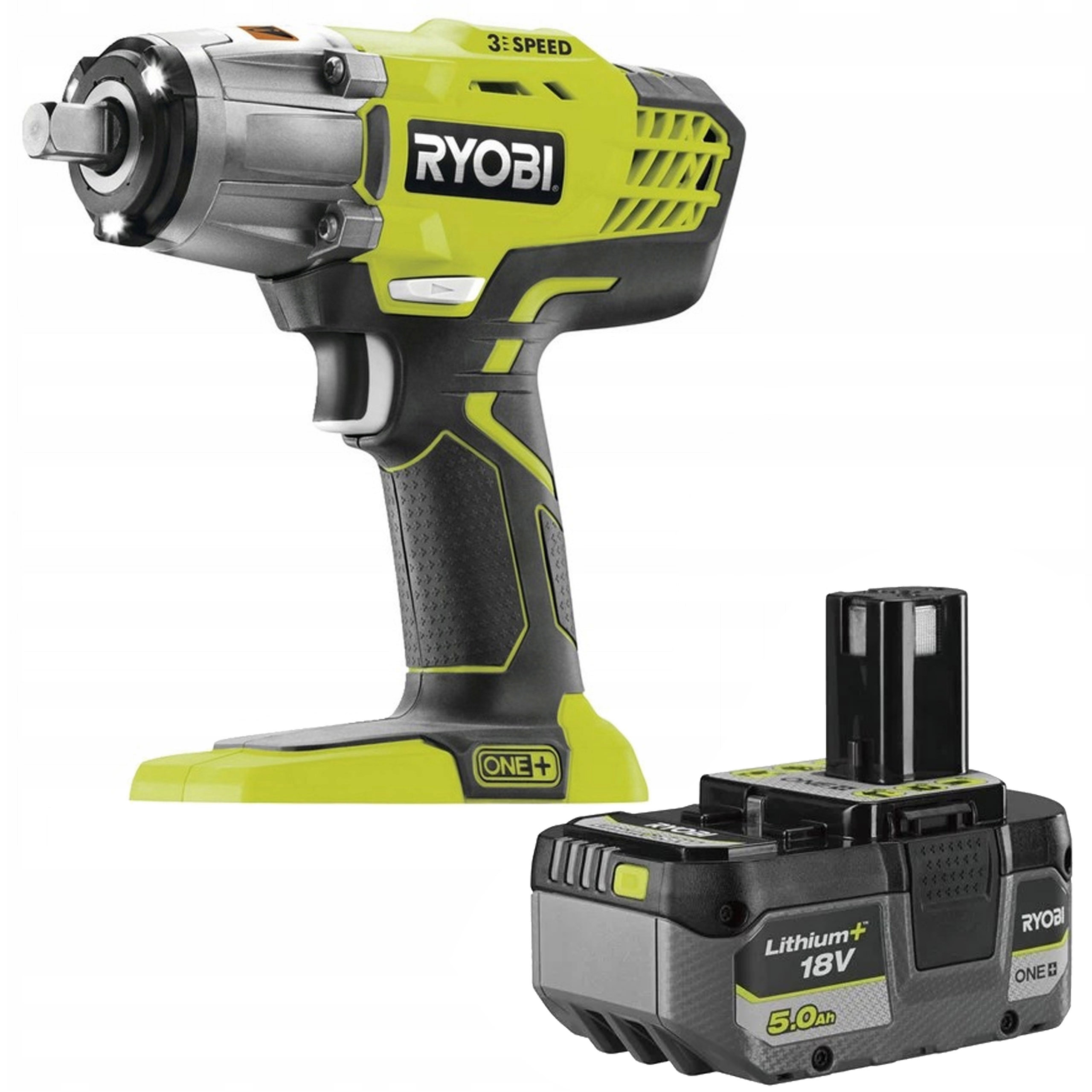 Ryobi Výkonný Akumulátorový Rázový Uťahovák R18IW3 18V 400Nm Led One+ 5Ah