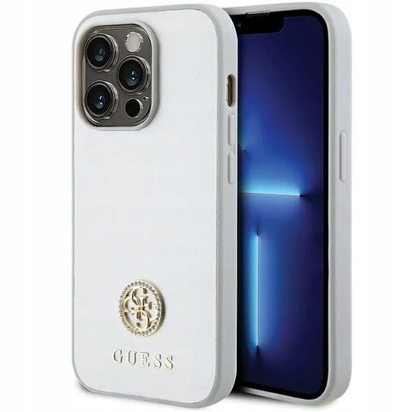 Guess pouzdro pro Iphone 15 Pro GUHCP15LPS4DGPS (Strass Metal Logo) stříbrné