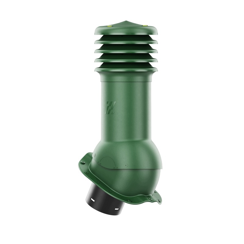 Vetrací krb HiVent pre plechovú krytinu, profil F fi 150 mm, zelený