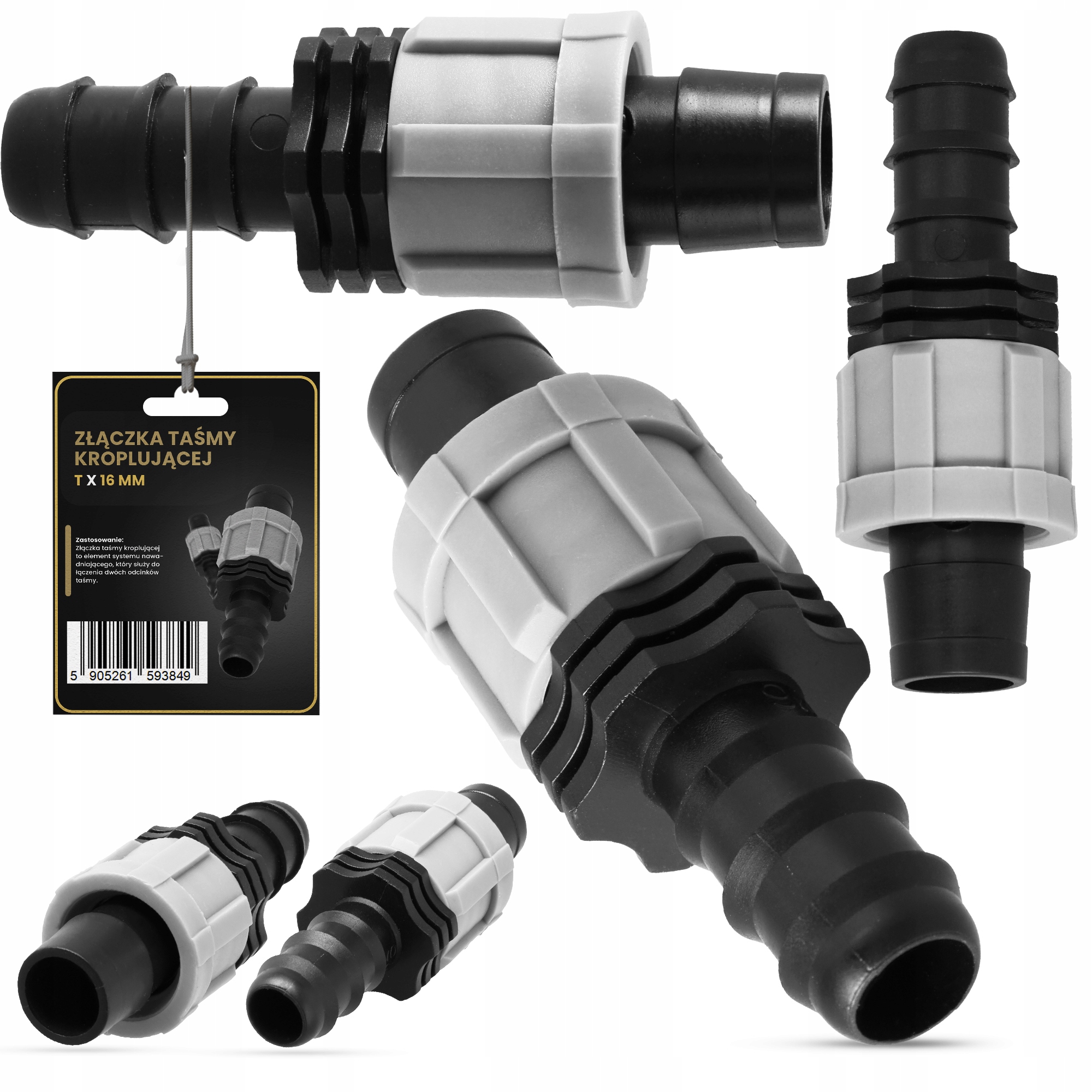 

Złączka Łącznik Węża Taśmy Kroplującej T x 16 mm