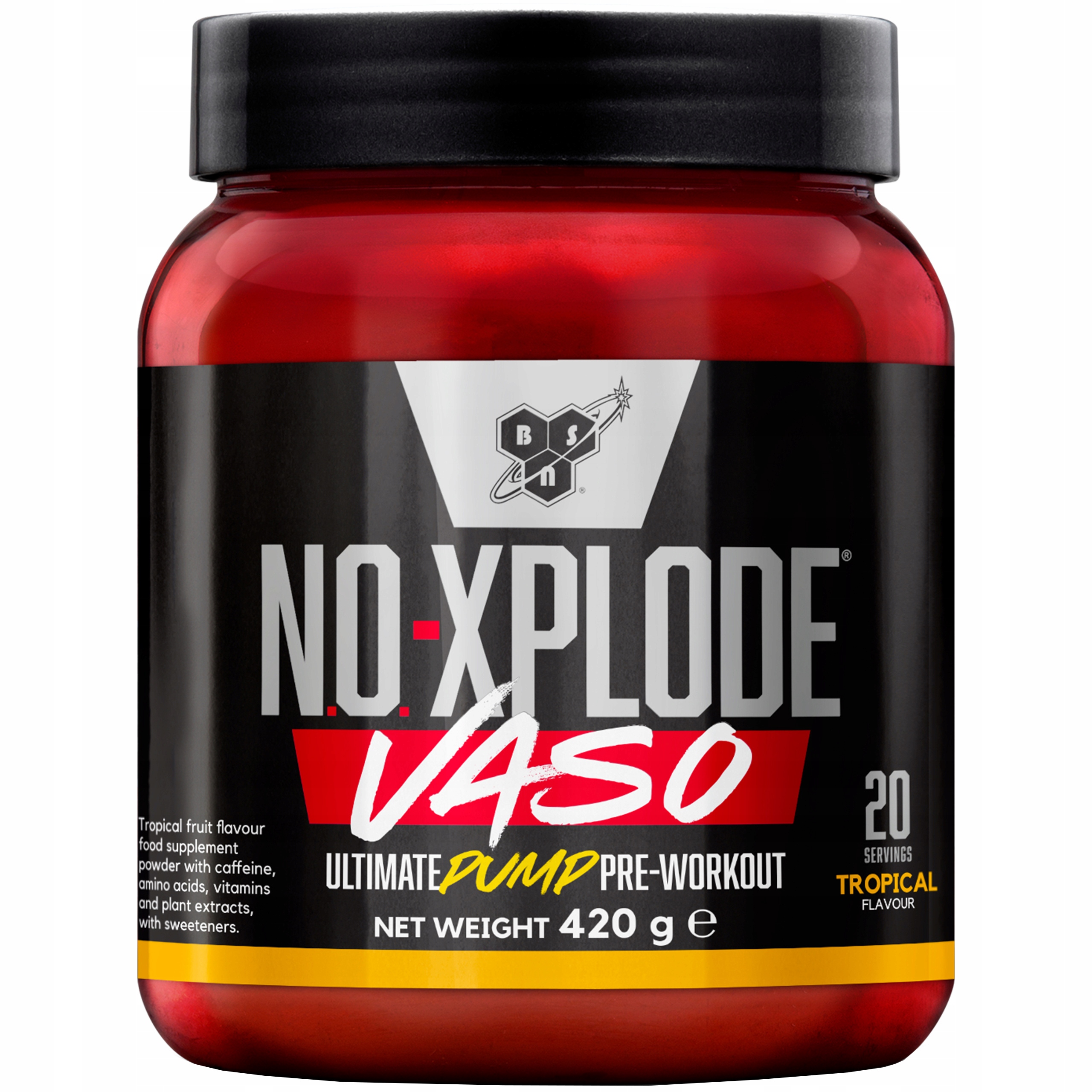 Předtréninkovka Bsn N.O.-Xplode Vaso 420 g Citrulinová pumpa Tropical