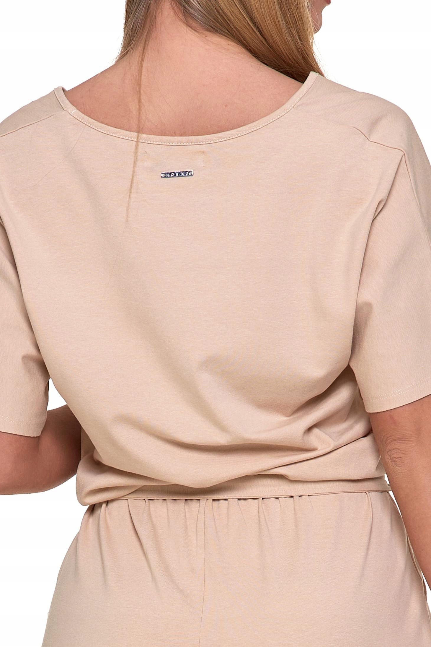 KOMBINEZON ELEGANCKI damski Moraj z krótkim rękawem luźny długi MODNY - XXL Rękaw krótki rękaw