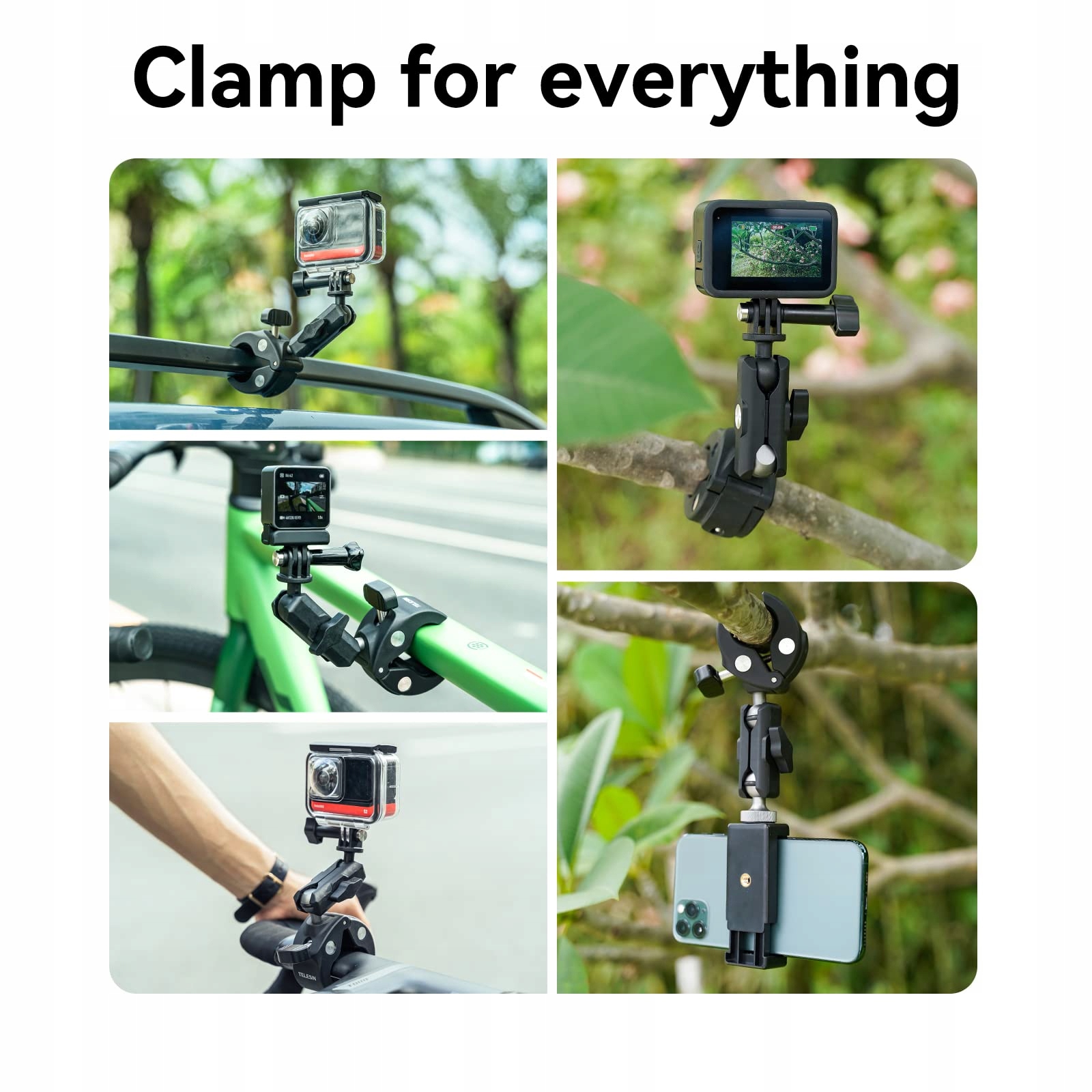 TELESIN Uchwyt Motocyklowy 360° Do Kamer GoPro Insta DJI Canon — miniatura 6