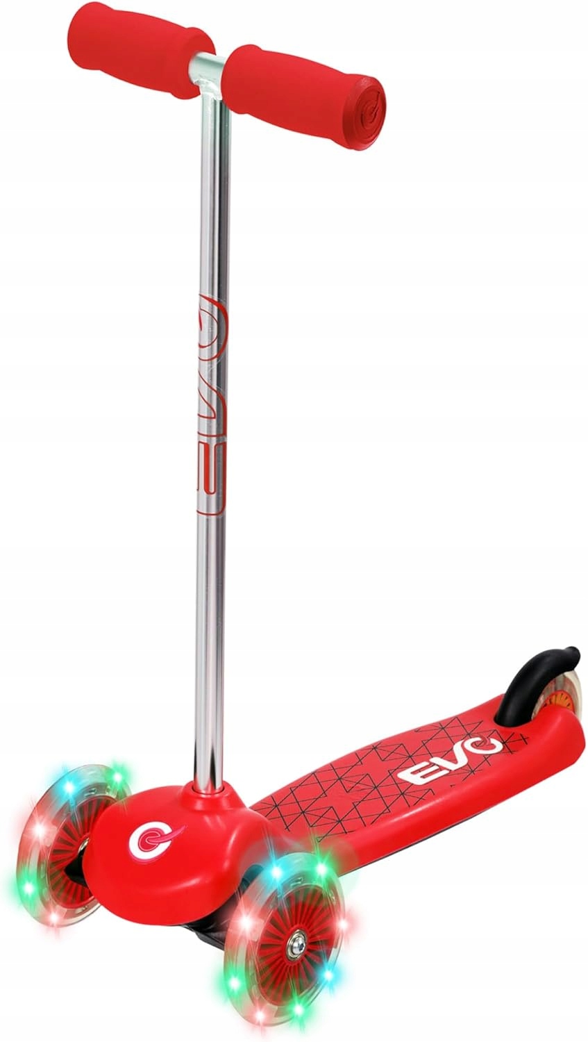 Hulajnoga Dziecięca 3-KOŁOWA Evo Light Up Czerwona Led 2+