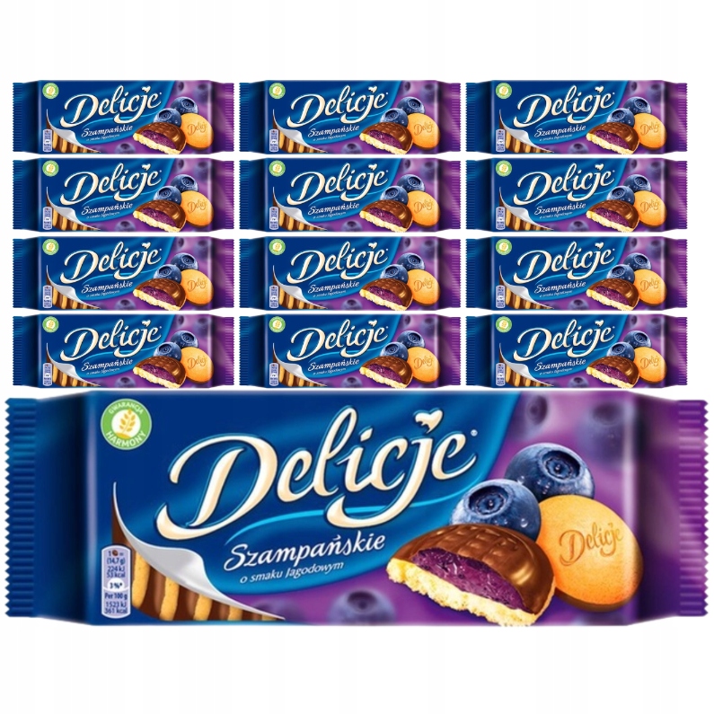 Levně Delicje Šampaňské piškoty s želé a borůvkovou příchutí 147 g x 12 ks