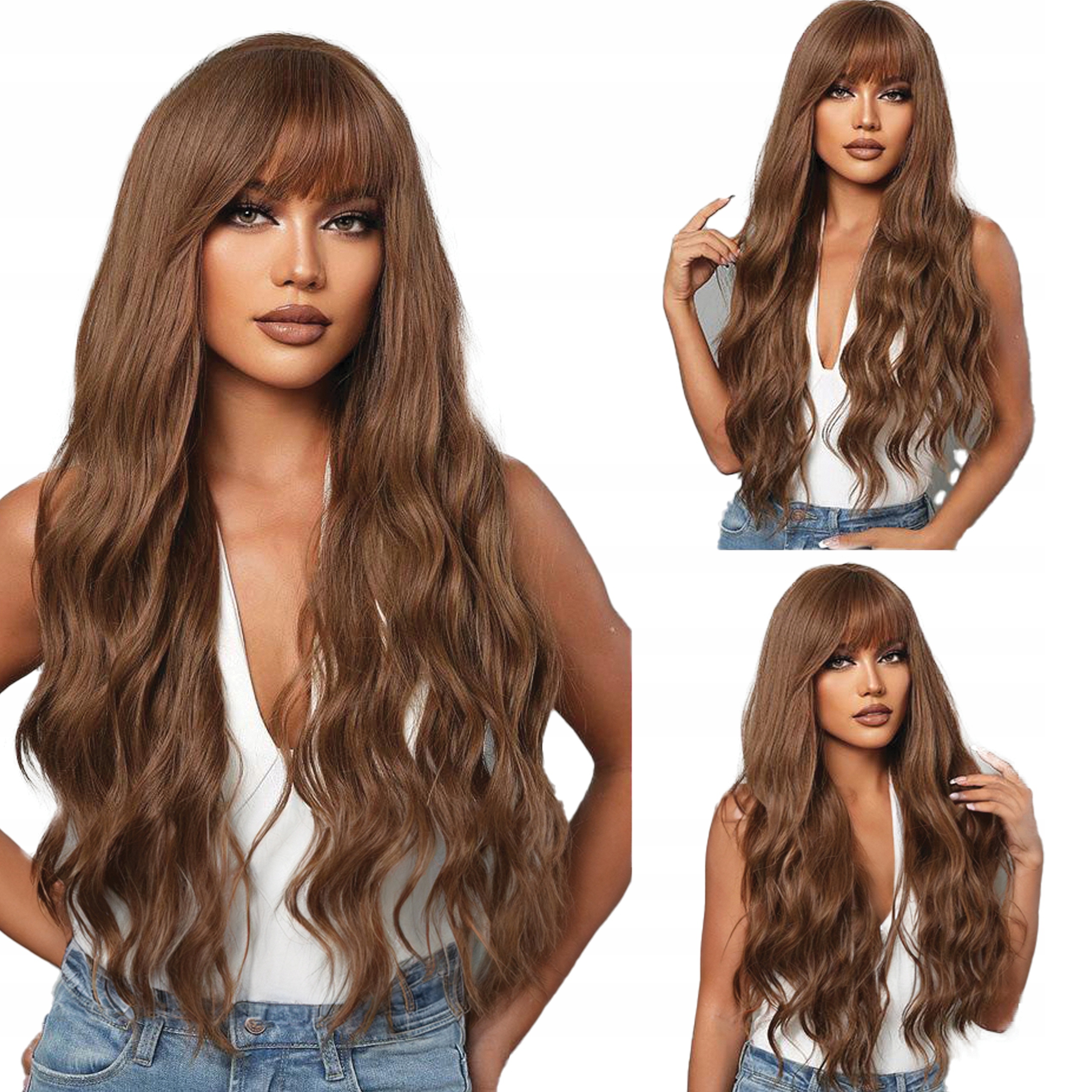 Syntetická paruka Umělé vlasy Loki Vlny vlasy hnědé Dlouhá Brown