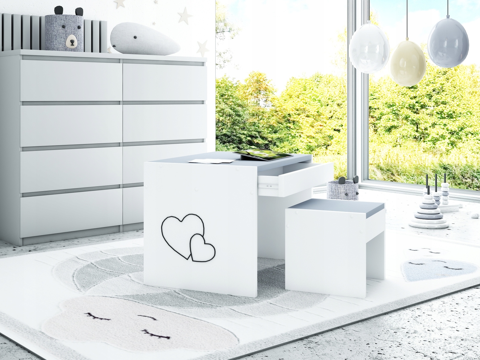 KRZESEŁKO I STOLIK Z SZUFLADĄ RÓŻNE KOLORY Kod producenta KIDS1