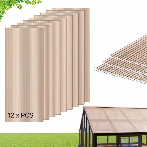 Vevor 12 X Polykarbonátové Dosky Dvojstenné 6 MM 152 X 61 CM Odolné Voči Uv Žiareniu