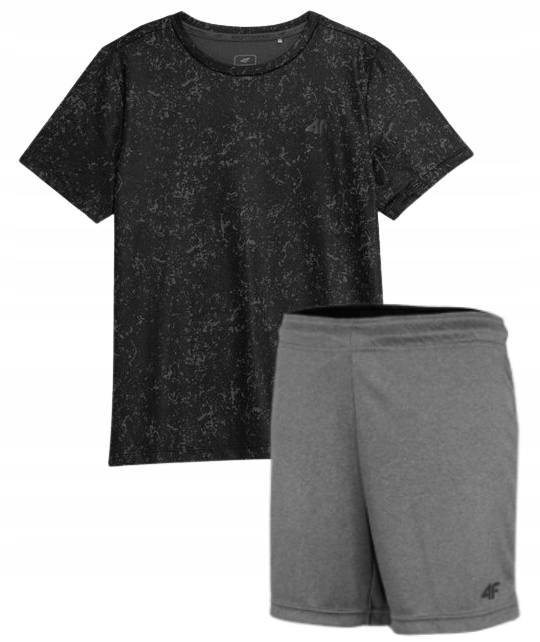 Zestaw sportowy 4F strój na Wf trening koszulka, spodenki 122/128