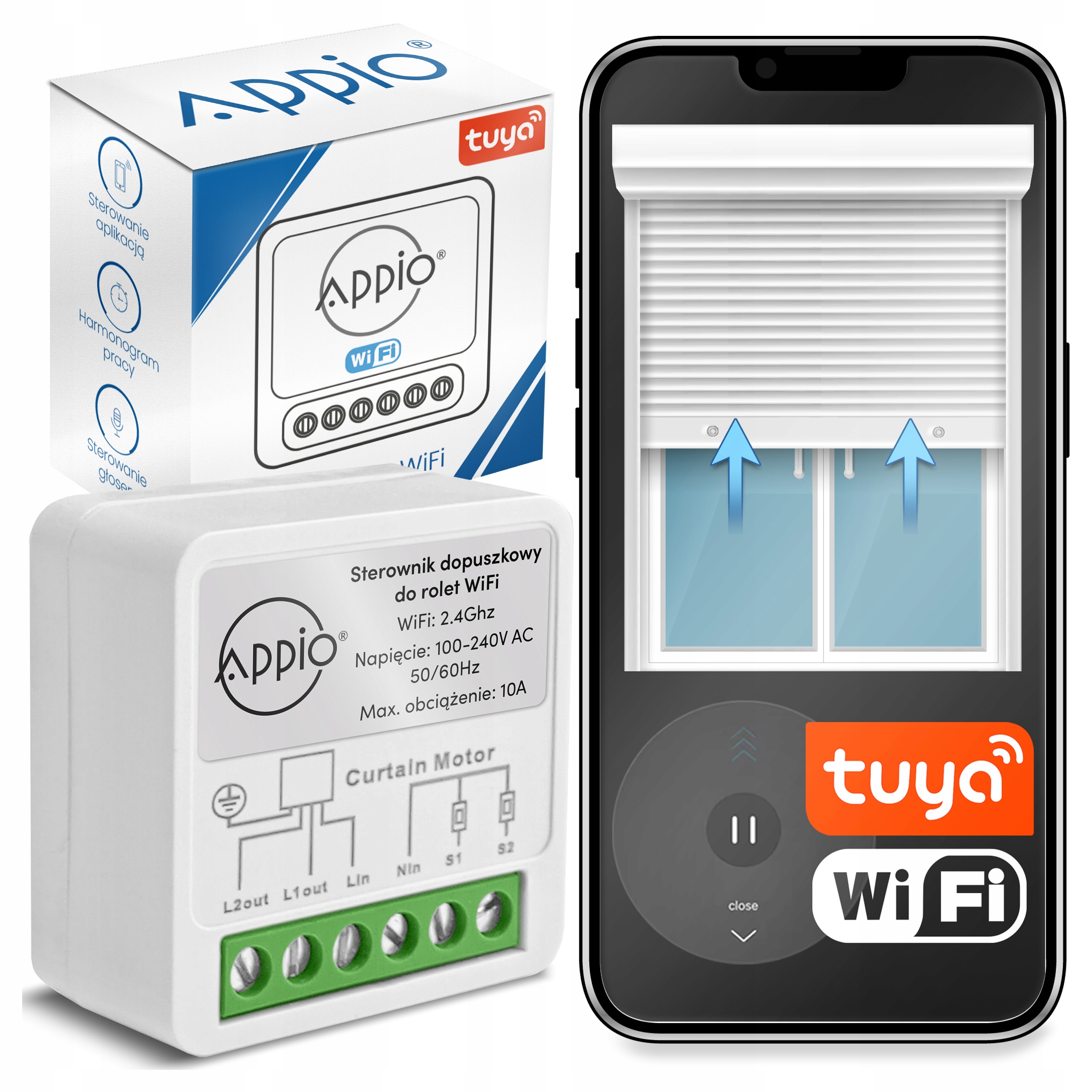 Sterownik Do Rolet Dopuszkowy Procentowy Mini Wymiary WiFi TUYA SMART LIFE