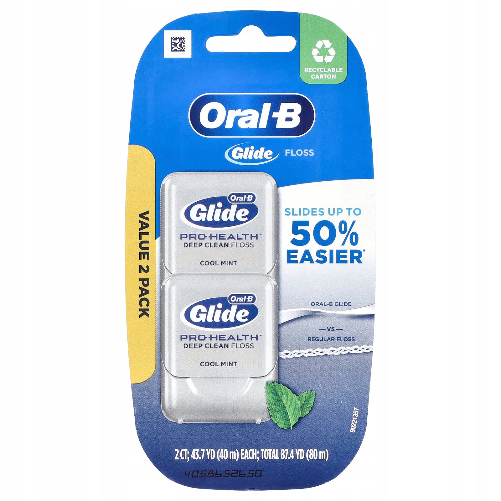 Oral-B, Glide, Pro-Health, nici do głębokiego czyszczenia, o smaku mięty