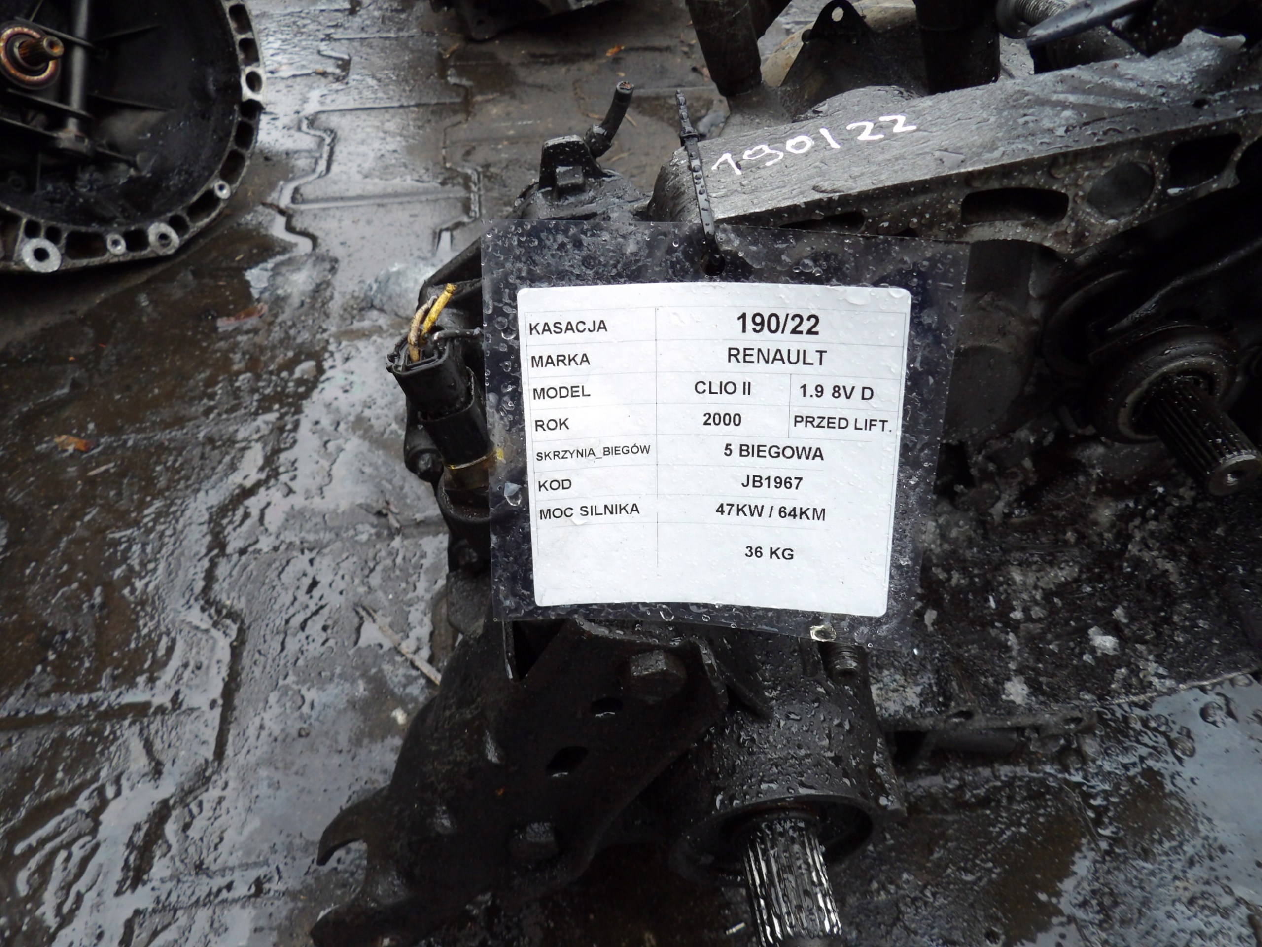 CAMBIO RENAULT CLIO II 1,9D 64KM JB1967