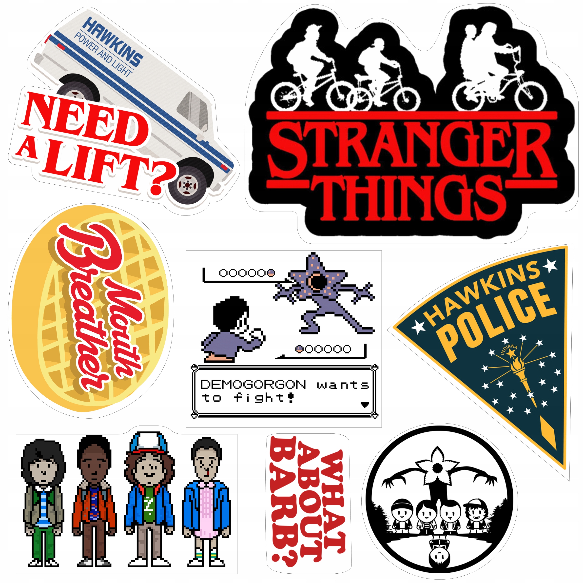 

Zestaw Naklejek serial Stranger Things Dużo Wzorów