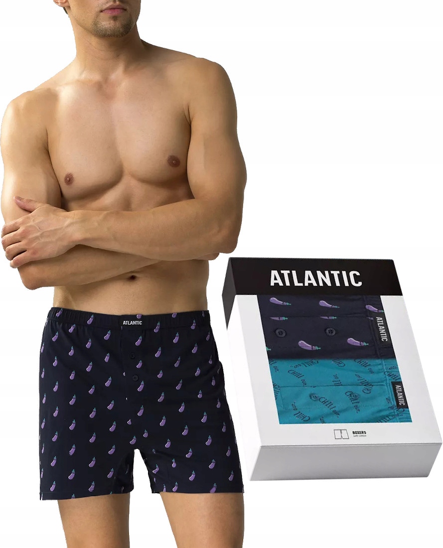 Atlantic Luźne Bokserki Męskie Szorty 2MBH002 2PAK XL