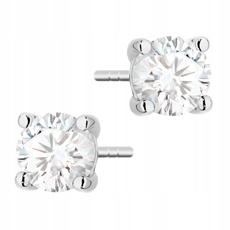 Złote Kolczyki pr. 585 Sztyft Geometryczne Diamenty Laboratoryjne 1,40ct