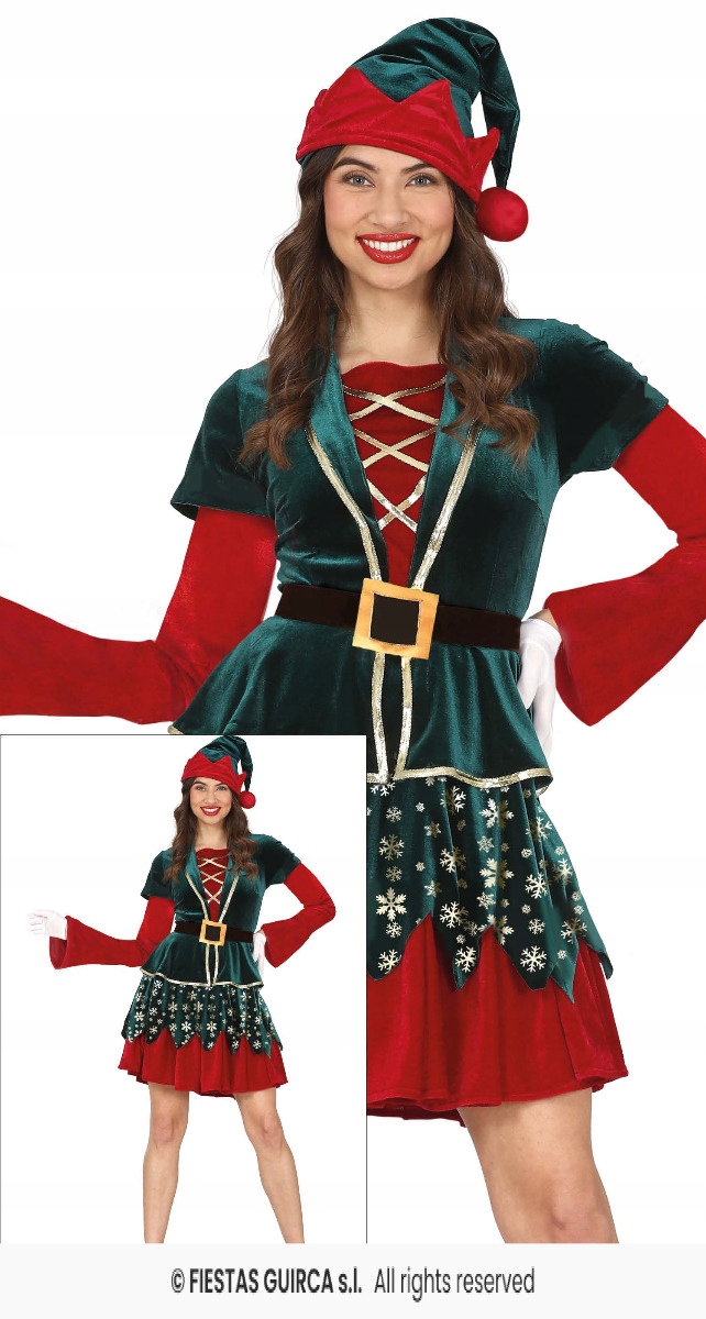 Kostým Elfka Sněhová Převlek Pomocník Mikuláše Elfík Vánoce M