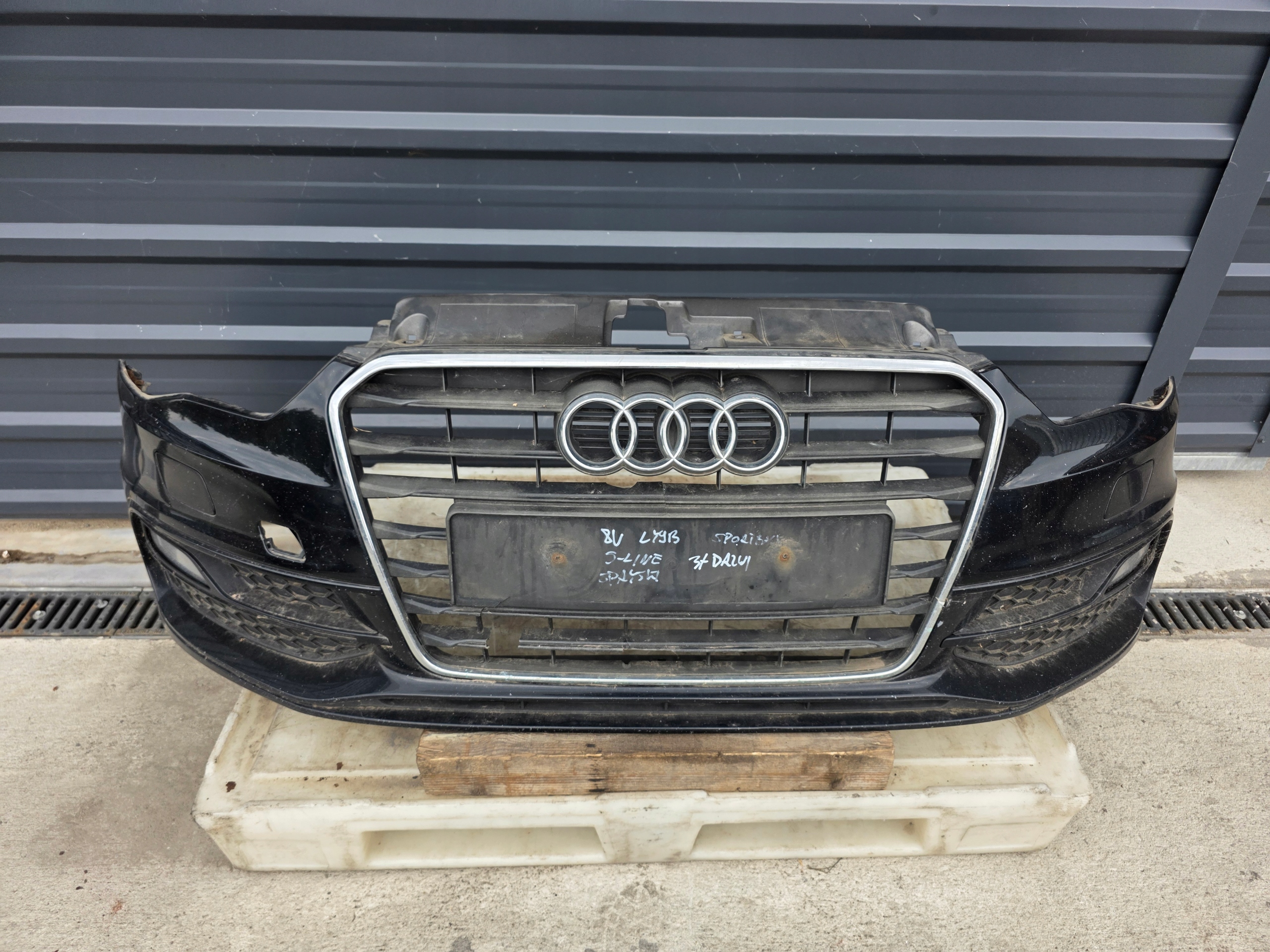 bumper front complete AUDI A3 8V 3-door SPORTBACK S LINE LY9B washers