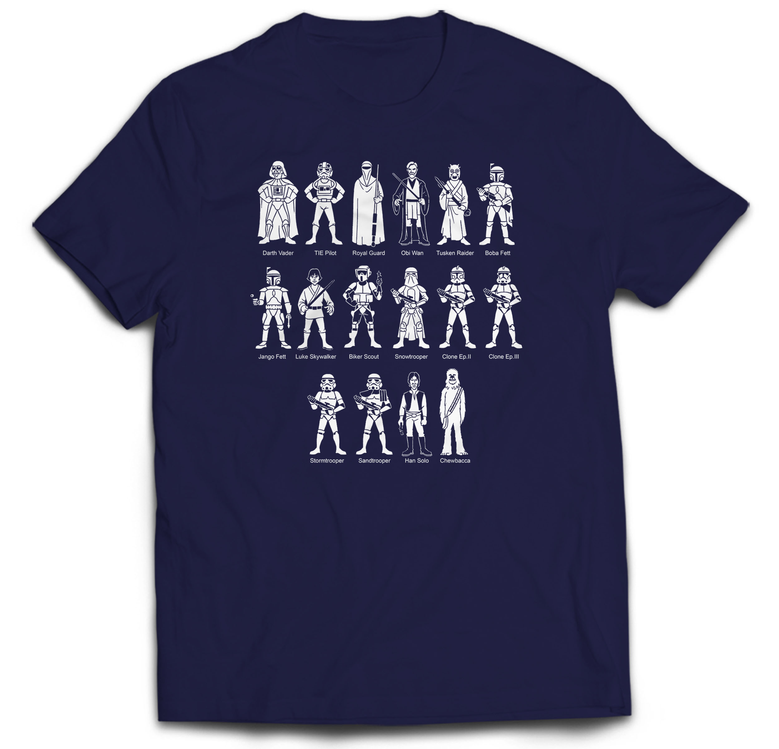 

Tshirt Śmieszne Rysunki Postaci Star Wars 7/8 Lat