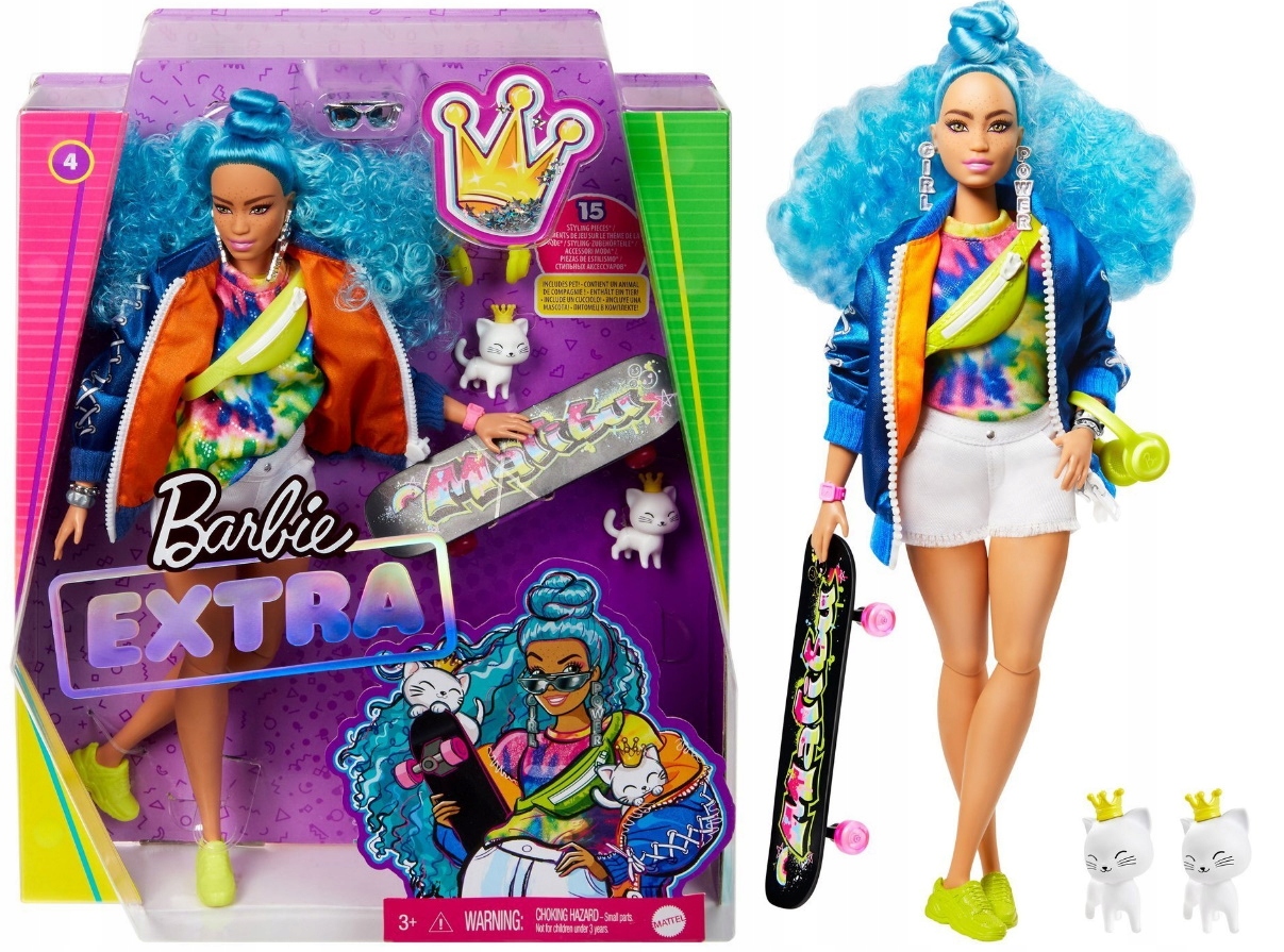 

Barbie Extra Modna Lalka Niebieskie Włosy GRN30