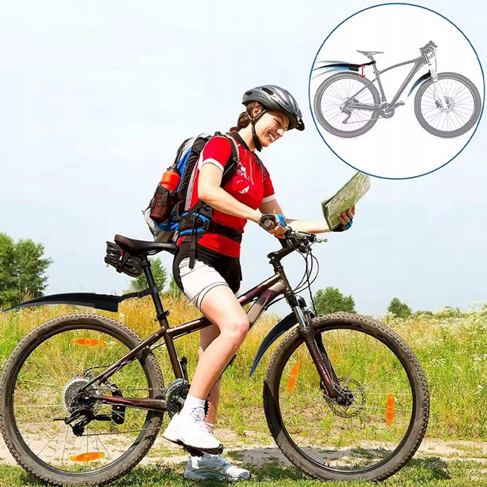 ZESTAW BLOTNIKÓW ROWEROWYCH KOMPLET PRZÓD+TYŁ BŁOTNIKI ROWEROWE 24-29'' Stan opakowania oryginalne