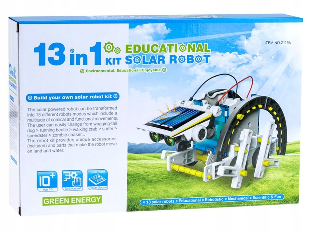 ZESTAW KONSTRUKCYJNY PROGRAMOWANIE ROBOT NAUKA ROBOTYKI SOLARNY X13 MODELI Głębokość produktu 7 cm
