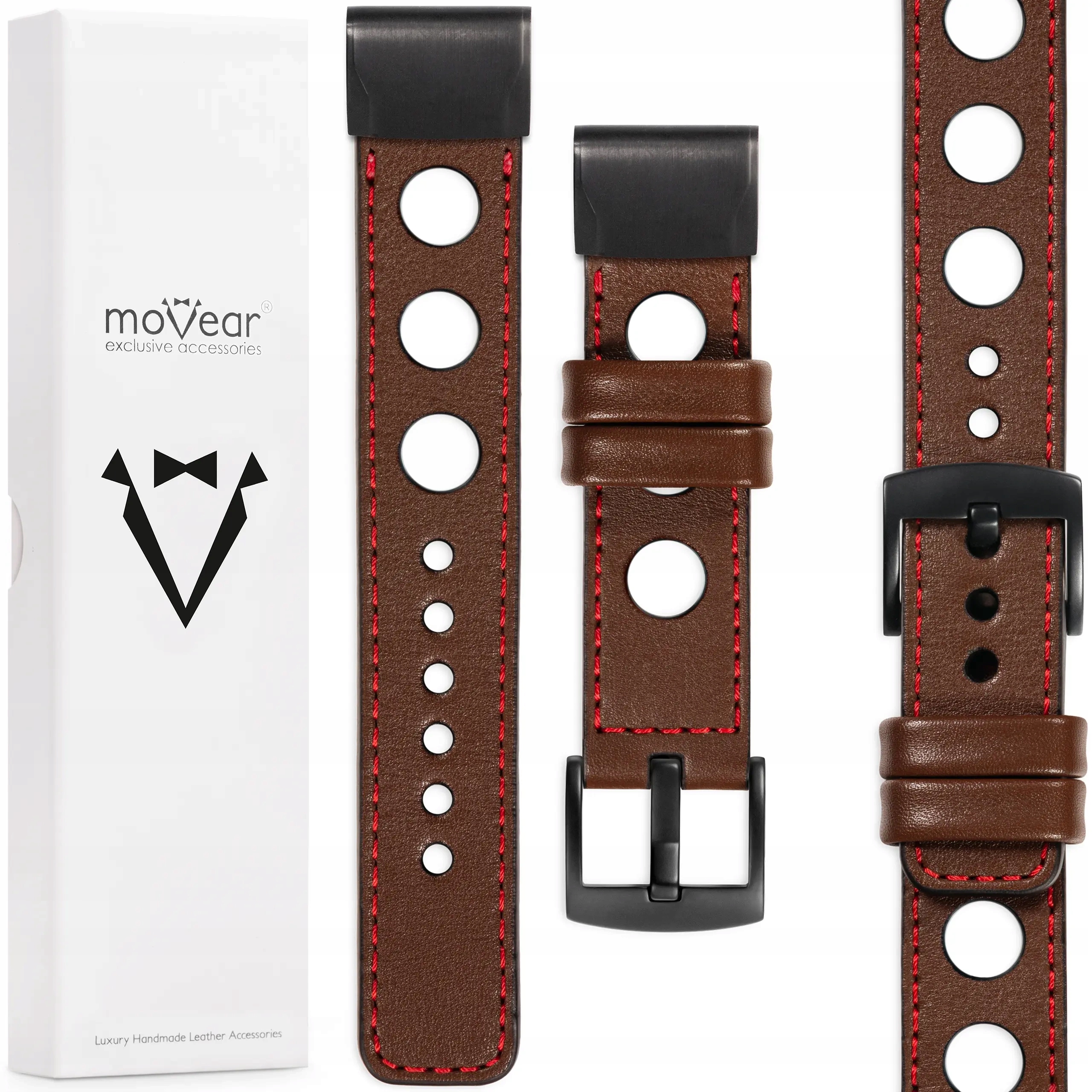 Exkluzivní řemínek pro QuickFit 22 mm Fenix 8 7 6 5 prémiový kožený Movear