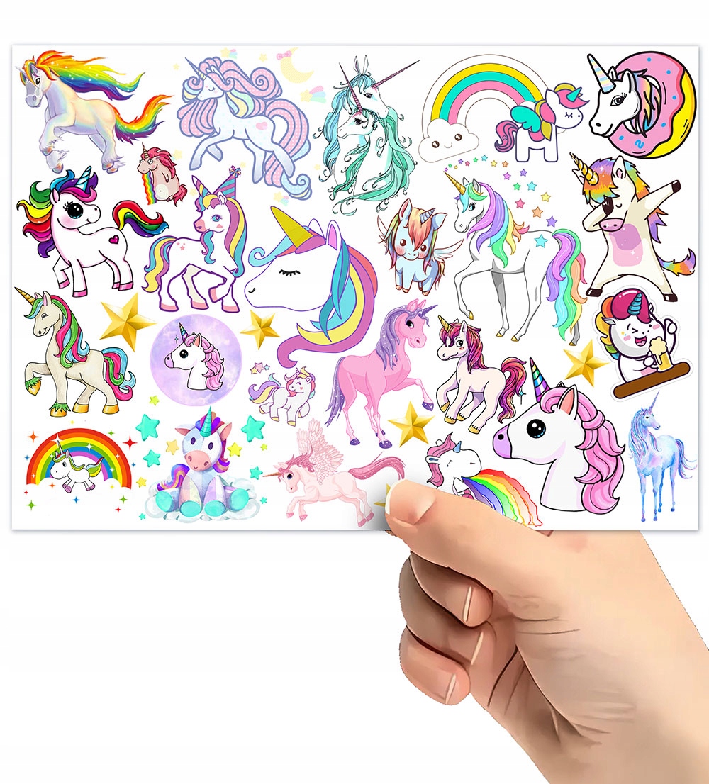 TATUAŻE DLA DZIECI TYMCZASOWE TYMCZASOWE JEDNOROŻCE UNICORN WZORY JAKOŚĆ Marka inna