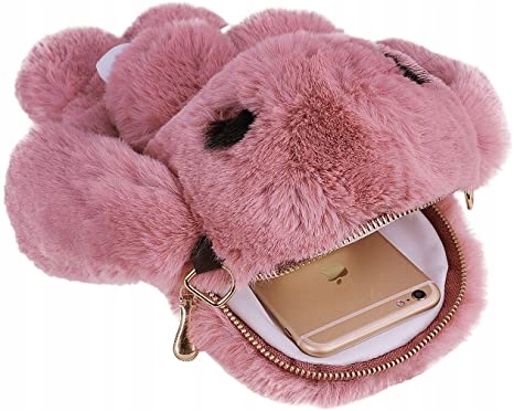 PLECAK KRÓLIK PLECACZEK PLUSZOWY TOREBKA ŁAŃCUSZEK RÓŻ Kolor różowy