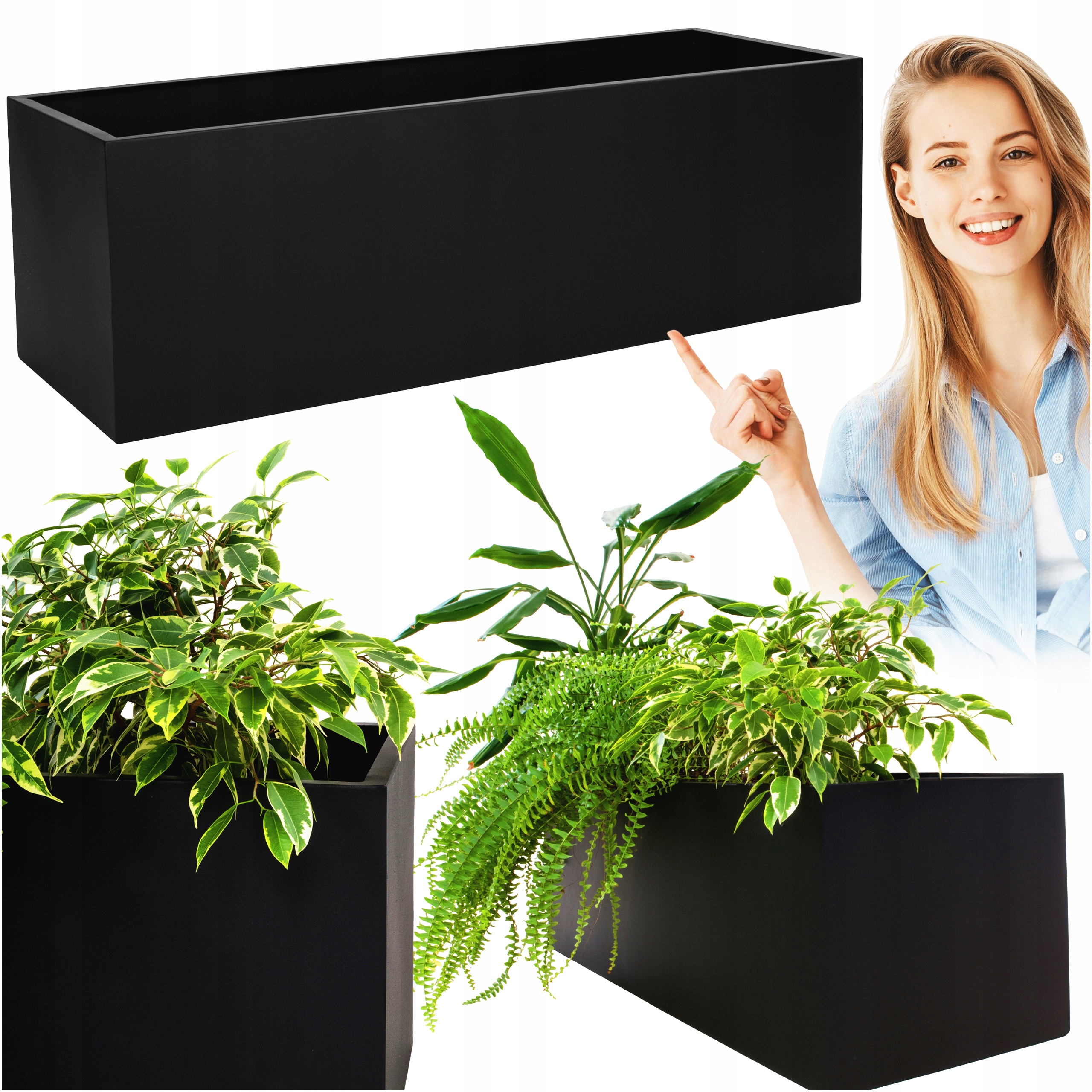 Stojaci Kvetináč Kovový Loft Vysoký Kvetináč Veľká Obal Na Kvetináč Na Parapet 80 CM