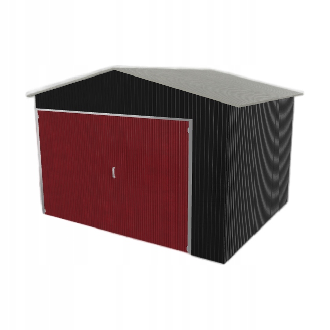 Plechová garáž 3.5 x 3 m jednopolohová, dvouspádová, černá