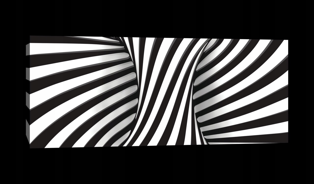 Obraz 145x45 Op-art optická iluze abstrakce černobílé 3D dynamika