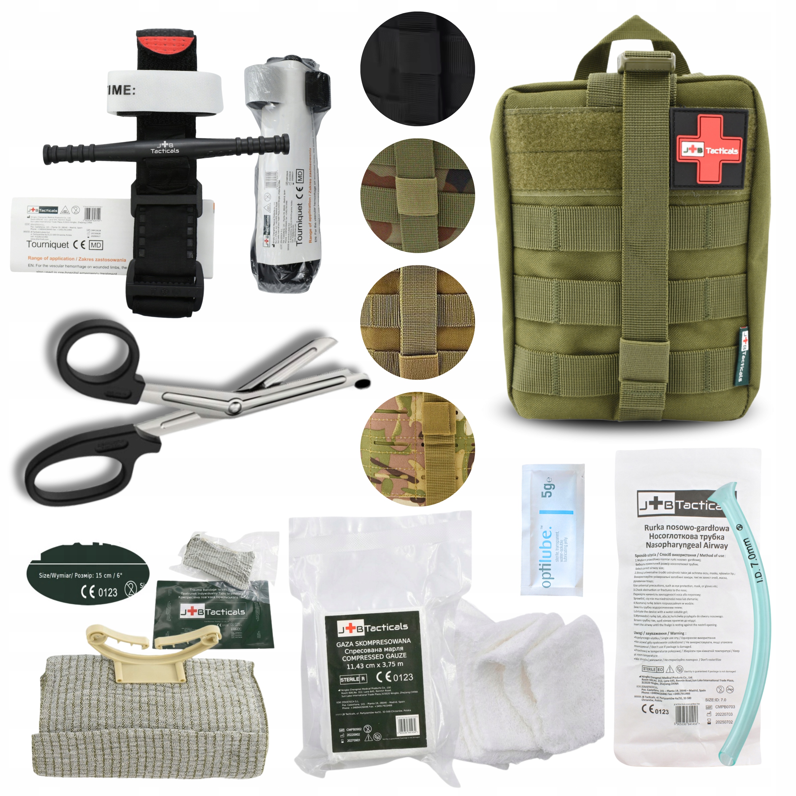 Apteczka wojskowa taktyczna Ifak Olive zestaw 7w1 staza taktyczna bandaż 6"